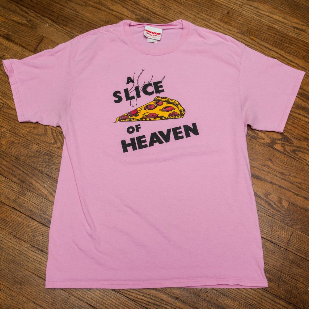 Official Licensed Mystic Pizza Tee - A Slice of Heaven - Pink Adult size Large